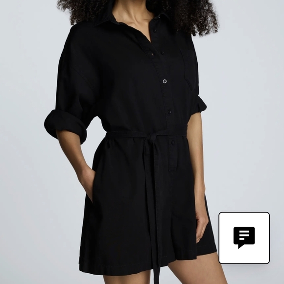 Kenneth Cole Long Sleeve Romper Black Tie Waist Size XL - Picture 5 of 7